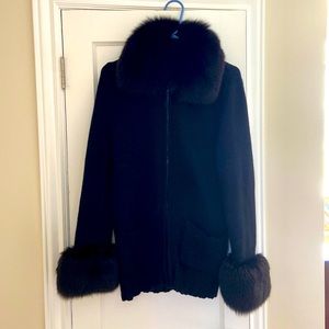 Fox and Cashmere Zipper Cardigan